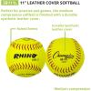 Champion Sports® Softballs – Leather & Synthetic Softballs for Practice or Game Play, Multiple Sizes, Cores & Styles, NFHS Approved & Training Sets Available(Leather Cork Core (Pack of 12))
