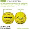 Champion Sports® Softballs – Leather & Synthetic Softballs for Practice or Game Play, Multiple Sizes, Cores & Styles, NFHS Approved & Training Sets Available(Leather Poly Core (Pack of 12))