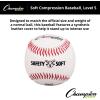 Champion Sports Syntex Leather Cover Official Size and Weight Soft Compression Baseballs – Polyurethane Center – Pack of 12 – Level 5 (Ages 10+)
