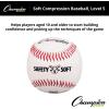 Champion Sports Syntex Leather Cover Official Size and Weight Soft Compression Baseballs – Polyurethane Center – Pack of 12 – Level 5 (Ages 10+)