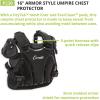 Champion Sports Umpire Chest Protector: 3 Millimeter Molded Plate Armor Style Softball & Baseball Chest Protector – 16″ – Black