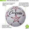 Champion Sports Viper Soccer Ball – Sizes 3, 4, 5 – Soft Touch TPU Cover, Durable Butyl Bladder, Youth & Adult Training Ball for Indoor & Outdoor Play, Multi-Color Design(Size 4)