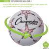 Champion Sports Viper Soccer Ball – Sizes 3, 4, 5 – Soft Touch TPU Cover, Durable Butyl Bladder, Youth & Adult Training Ball for Indoor & Outdoor Play, Multi-Color Design(Size 4)