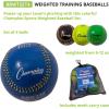 Champion Sports Weighted Training Baseball Set – Rubber Cork Core – Leather Cover – Set of 4 Balls – Graduated Weights – 9 to 12 oz – 9 Inch Diameter