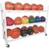 Champion Sports Ball Storage Cart, White, 62 InchL X 18.5 Inch W X 67 InchH(55″L x 19″W x 45″H)