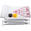 Champion Sports Economy Shuffleboard Set: Indoor Outdoor Game – 8 Pucks 4 Cue Sticks & Plastic Court, 30 x 180″