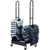 Champion Sports Heavy Duty Steel Two Stack Football Shoulder Pad Rack with Swivel Casters