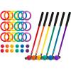 Champion Sports Mini Golf Clubs: Multi Colored Putt Putt Miniature Golfing Set for Kids – 6 Putters 18 Holes & 18 Balls