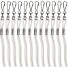 Champion Sports Nylon Lanyards with J-Hook Clip, White – 12 Pack (Poly Bag)