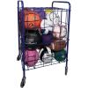 Champion Sports Portable Ball Cart with Lockable Hinge Cover – Sports Equipment Storage Locker with Caster Wheels – Ball Organizer Holds 24 Sports Balls, Mobile Locking Ball Cage (Half Size)