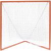 Champion Sports Pro & Collegiate Lacrosse Goal 6×6 ft Steel Frame for Men’s & Women’s Lacrosse, Training & Game Play(6′ x 6′ High School (White/Orange))