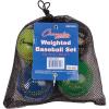 Champion Sports Weighted Training Baseball Set – Rubber Cork Core – Leather Cover – Set of 4 Balls – Graduated Weights – 9 to 12 oz – 9 Inch Diameter