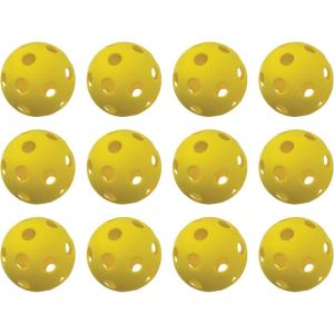 Champion Sports 12″ Hollow Plastic Softball Set – Practice Softballs – Regulation Size Balls – Fun for All Ages – Lightweight/Durable – Multiple Pack Sizes and Colors(Pack of 12 Hollow Plastic Softballs (Yellow))