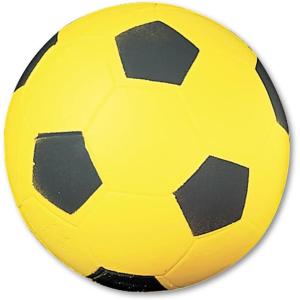 Champion Sports Coated High Density Foam Soccer Ball, Yellow, Black, 4(4)