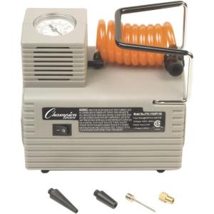 Champion Sports Electric Ball Inflator with Needle – Quiet Air Compressor for Basketball, Soccer, Volleyball & Sports Balls, High PSI Rating, Fast Inflation, 110-120V AC Power for Gym & School Use(1/8 HP – 20 PSI (Economy))