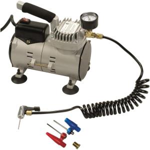 Champion Sports Electric Ball Inflator with Needle – Quiet Air Compressor for Basketball, Soccer, Volleyball & Sports Balls, High PSI Rating, Fast Inflation, 110-120V AC Power for Gym & School Use(1/8 HP – 60 PSI (Ultra Quiet))