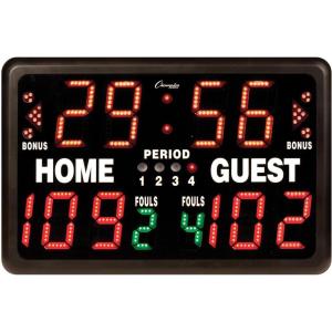 Champion Sports Electronic Scoreboard, Multi-Sport Tabletop Indoor, 24″ L x 16″ H x 10″ D, Black, (Model: T90)