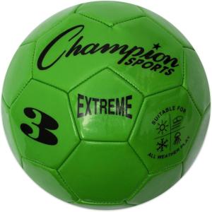 Champion Sports Extreme Series Soccer Ball – Sizes 3, 4, 5, Soft Touch, All Weather, High Air Retention, Youth & Adult League Balls for Training, Games, Outdoor & Indoor Play, Multiple Colors(Green)