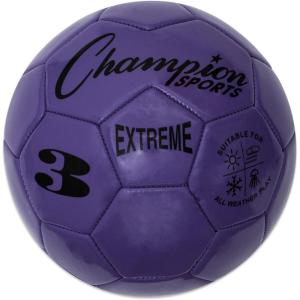 Champion Sports Extreme Series Soccer Ball – Sizes 3, 4, 5, Soft Touch, All Weather, High Air Retention, Youth & Adult League Balls for Training, Games, Outdoor & Indoor Play, Multiple Colors(Purple)