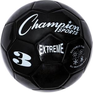 Champion Sports Extreme Series Soccer Ball – Sizes 3, 4, 5, Soft Touch, All Weather, High Air Retention, Youth & Adult League Balls for Training, Games, Outdoor & Indoor Play, Multiple Colors(White/Black)