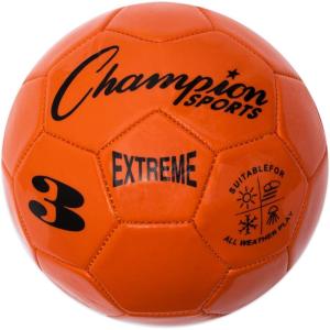 Champion Sports Extreme Series Soccer Ball – Sizes 3, 4, 5, Soft Touch, All Weather, High Air Retention, Youth & Adult League Balls for Training, Games, Outdoor & Indoor Play, Multiple Colors(Orange)
