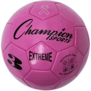 Champion Sports Extreme Series Soccer Ball – Sizes 3, 4, 5, Soft Touch, All Weather, High Air Retention, Youth & Adult League Balls for Training, Games, Outdoor & Indoor Play, Multiple Colors(Pink)