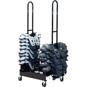 Champion Sports Heavy Duty Steel Two Stack Football Shoulder Pad Rack with Swivel Casters