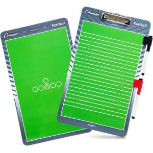 Champion Sports Large & XL Dry Erase Board For Coaching – Whiteboards for Strategizing, Techniques, Plays – 2-Sided Boards with Front Side Full Field – Backside Half Field and Lineup(Football)
