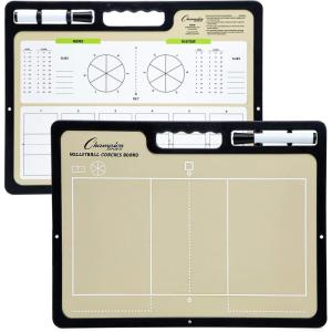 Champion Sports Large & XL Dry Erase Board For Coaching – Whiteboards for Strategizing, Techniques, Plays – 2-Sided Boards with Front Side Full Field – Backside Half Field and Lineup(Volleyball)