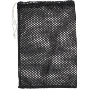 Champion Sports Mesh Equipment Bag – Heavy-Duty Nylon Drawstring Bag with Lock & ID Tag, Breathable Storage Sack for Balls, Swim Gear, Laundry & Toys, Multiple Sizes & Colors(Grey)