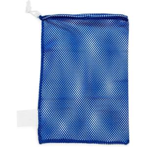 Champion Sports Mesh Equipment Bag – Heavy-Duty Nylon Drawstring Bag with Lock & ID Tag, Breathable Storage Sack for Balls, Swim Gear, Laundry & Toys, Multiple Sizes & Colors(Blue)
