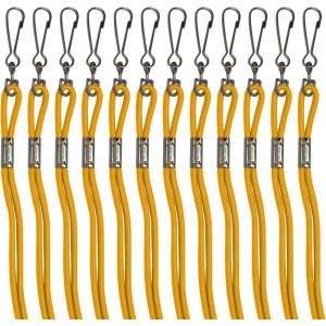 Champion Sports Nylon Lanyards with J-Hook Clip, Gold – 12 Pack (Poly Bag)