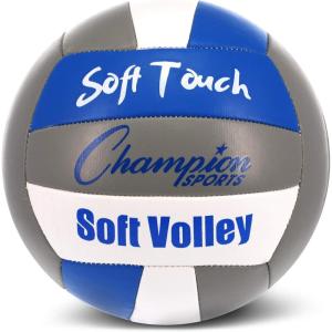 Champion Sports Official Synthetic Leather Volleyball(Blue/Gray)