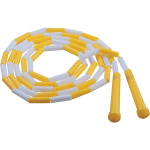 Champion Sports Plastic Segmented Jump Ropes – 7 to 16 ft Lengths – Fun, Durable Ropes for All Ages, Available in Multiple Color Options, Great for Cardiovascular Fitness & Rhythm(White/Yellow (8 Feet))