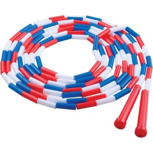 Champion Sports Plastic Segmented Jump Ropes – 7 to 16 ft Lengths – Fun, Durable Ropes for All Ages, Available in Multiple Color Options, Great for Cardiovascular Fitness & Rhythm(White (16 Feet))