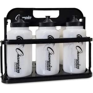 Champion Sports Plastic Water Bottle Set, Quart, Black