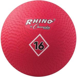 Champion Sports Playground Ball – High-Bounce 2-Ply Construction, Durable Red Ball for Throwing, Catching & Kicking – Multiple Sizes (5″, 6″, 7″, 10″, 13″, 16″)(16″ Diameter)