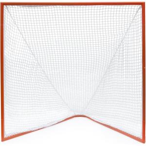 Champion Sports Pro & Collegiate Lacrosse Goal 6×6 ft Steel Frame for Men’s & Women’s Lacrosse, Training & Game Play(6′ x 6′ Competition (White/Orange))