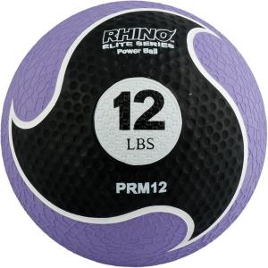 Champion Sports Rhino Elite Medicine Ball – Textured Surface, Superior Grip, Hollow Synthetic Rubber for Consistent Bounce & Durability, Multiple Weights & Colors – Optional Rebounder Sold Separately(12 Pounds – Purple)