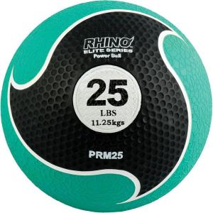Champion Sports Rhino Elite Medicine Ball – Textured Surface, Superior Grip, Hollow Synthetic Rubber for Consistent Bounce & Durability, Multiple Weights & Colors – Optional Rebounder Sold Separately(25 Pounds – Green)