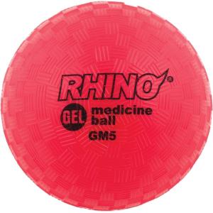 Champion Sports Rhino Gel Filled Medicine Ball – Durable, Soft Grip Weighted Ball for Strength, Cardio, & Rebounder Training – Multiple Weights for Home Gym & Fitness(2 LB Medicine Ball (Red))