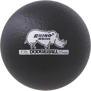 Champion Sports® Rhino Skin® Low Bounce Dodgeball Sets & Singles for Playground, PE, Backyard & League Games – Team Sports Equipment for Youth & Adults(Black)