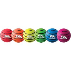 Champion Sports Rhino Skin Medium Bounce Dodgeballs(6.3″ Set of 6 – Neon Swirl)