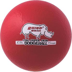 Champion Sports Rhino Skin Ultramax Dodgeballs(6″ Single – Red)