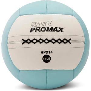 Champion Sports Rhino Slam Ball, 4-30 lb. Non-Slip Grip, Weightlifting, Crossfit, Home Gym, Fitness, 14″ Diameter Balls, Optional Storage Rack/Tree Sold Separately(14 LBS)