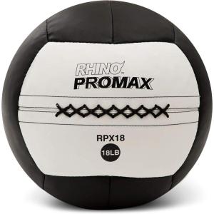 Champion Sports Rhino Slam Ball, 4-30 lb. Non-Slip Grip, Weightlifting, Crossfit, Home Gym, Fitness, 14″ Diameter Balls, Optional Storage Rack/Tree Sold Separately(18 LBS)