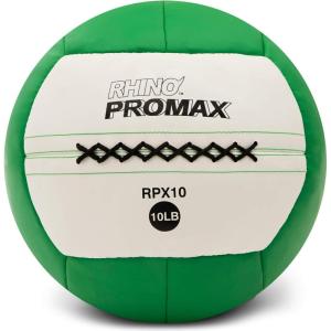 Champion Sports Rhino Slam Ball, 4-30 lb. Non-Slip Grip, Weightlifting, Crossfit, Home Gym, Fitness, 14″ Diameter Balls, Optional Storage Rack/Tree Sold Separately(Rhino Promax Slam Ball (10 lbs))