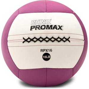 Champion Sports Rhino Slam Ball, 4-30 lb. Non-Slip Grip, Weightlifting, Crossfit, Home Gym, Fitness, 14″ Diameter Balls, Optional Storage Rack/Tree Sold Separately(16 LBS)