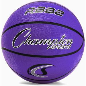 Champion Sports® Rubber Basketballs – Heavy Duty Pro-Style, Indoor/Outdoor Use, Premium Basketball Equipment for Physical Education, Various Sizes & Colors (Size 3, 5, 6, 7)(Purple)