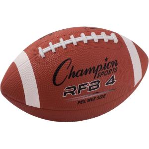 Champion Sports Rubber Football – Durable All-Weather Football with Enhanced Grip – Backyard Play & Training – Pee Wee to Official Sizes(Pee Wee Size (Ages Up to 9))